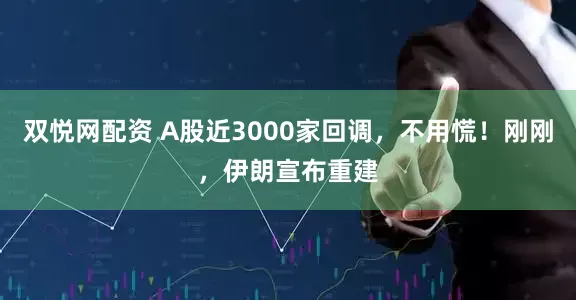 双悦网配资 A股近3000家回调，不用慌！刚刚，伊朗宣布重建