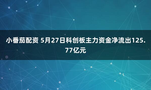 小番茄配资 5月27日科创板主力资金净流出125.77亿元
